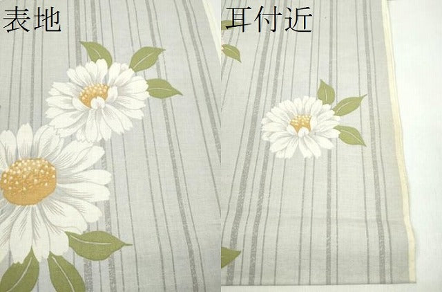 平和屋着物∴夏物 浴衣 反物 花 クイーンサイズ 綿 着尺 逸品 未使用 CABL2616ju