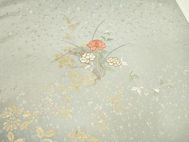 平和屋着物●付下げ 反物 刺繍 雪輪蔦の葉花文 暈し染め 金彩 着尺 逸品 未使用 CABL2632ju