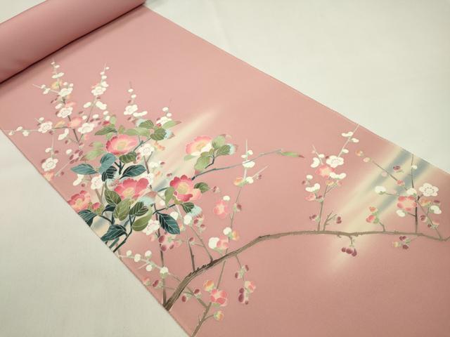 平和屋着物●付下げ 反物 友禅 枝椿梅文 暈し染め 南久 着尺 逸品 未使用 CABL2633ju