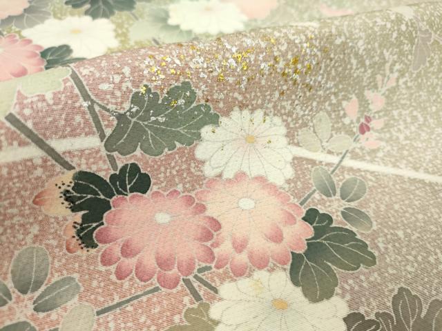 平和屋着物●付下げ 反物 枝花文 暈し染め 金銀彩 丹後ちりめん 着尺 逸品 未使用 CABL2636ju
