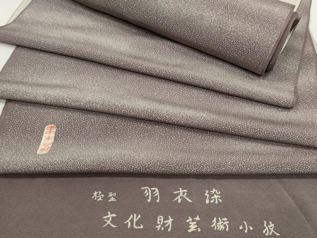 平和屋着物●江戸小紋 反物 作家物 霞文 羽衣染 丹後ちりめん 着尺 逸品 未使用 CABL2637ju