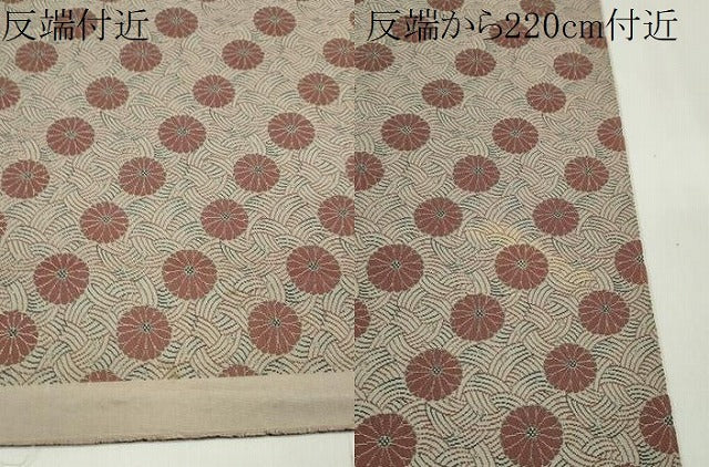 平和屋着物●名古屋帯 反物 結び紐菊文 金糸 逸品 CABL2659ju