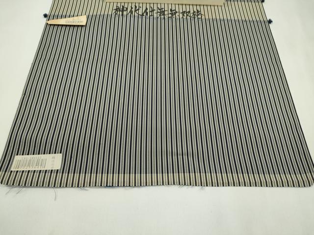平和屋着物●男性 神代仕舞無双袴 反物 縞 着尺 逸品 未使用 CABL2679ju