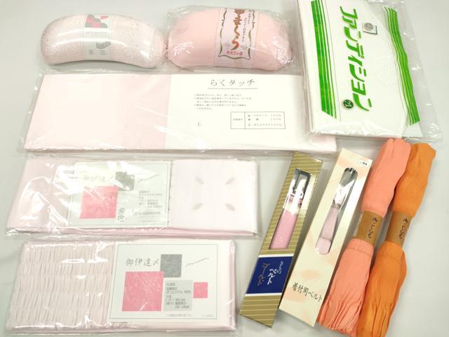 平和屋着物▼和装小物 着付け用品まとめて10点 帯板 帯枕 伊達締め 着物ベルト 腰紐 ソフトパッド 未使用多数 逸品 CABL2716ju