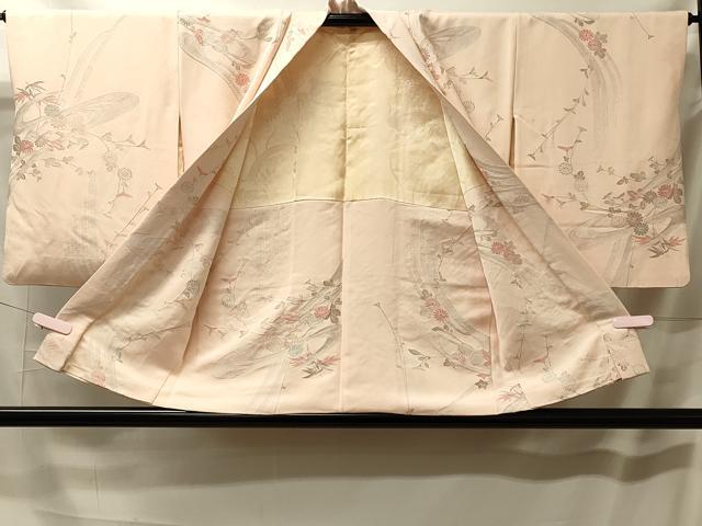 平和屋着物#羽織 寿光織 流水草花文 銀糸 正絹 逸品 CABL2814in