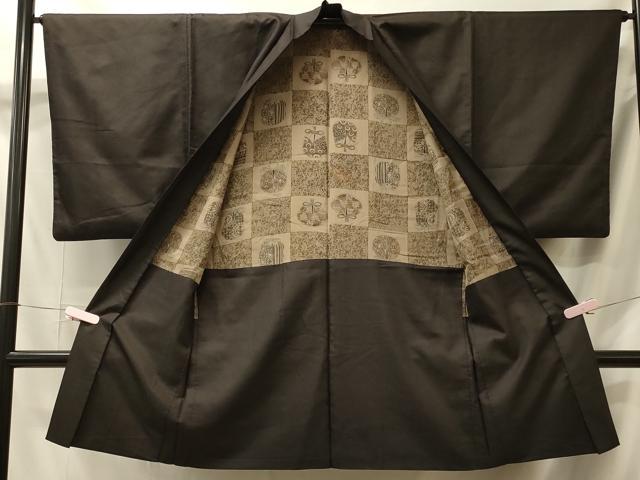 平和屋着物#男性 長羽織 格子 正絹 逸品 CABL2820in