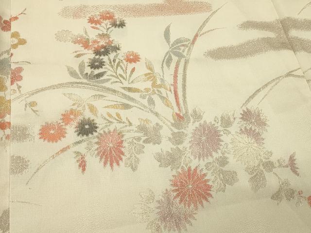 平和屋着物#羽織 寿光織 草花文 金糸 正絹 逸品 CABL2826in