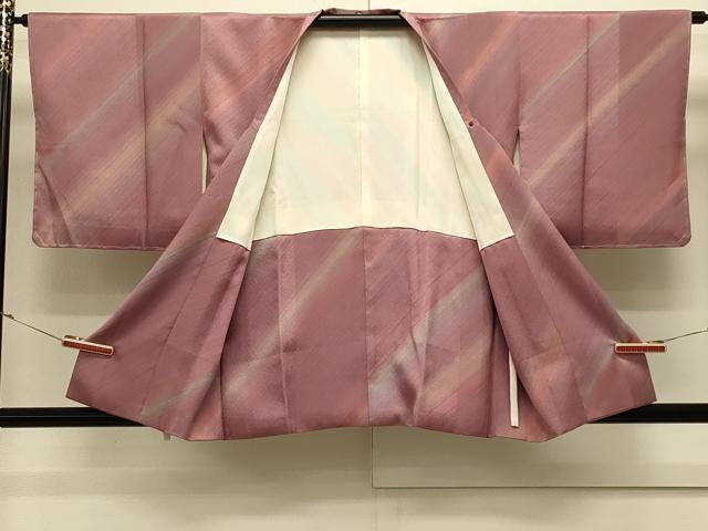 平和屋着物#染色家 岩浅公展 道行コート 斜線文 暈し染め さが美扱い 正絹 逸品 CABL2831in