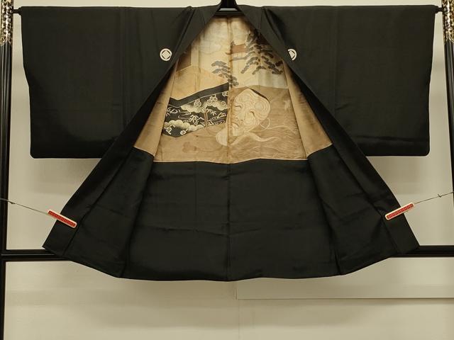 平和屋着物#男性 羽織 黒紋付き 正絹 逸品 CABL2848in
