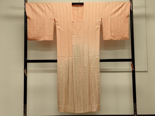 平和屋着物#道行コート 単衣 縞 ロング丈 正絹 逸品 未使用 CABL2852in