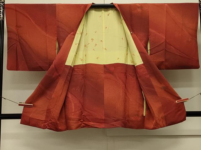 平和屋着物#染色作家 斉藤三才 道行コート 三才鳥 暈し染め 正絹 逸品 CABL2864in