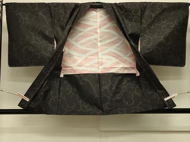平和屋着物#羽織 唐草文 黒地 正絹 逸品 未使用 CABL2881in