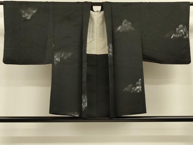 平和屋着物#羽織 遠山文 暈し染め 黒地 正絹 逸品 CABL2909in