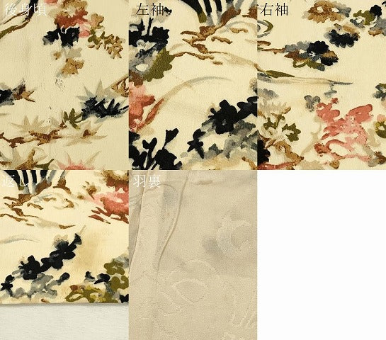 平和屋着物#羽織 流水草花文 正絹 逸品 CABL2921in