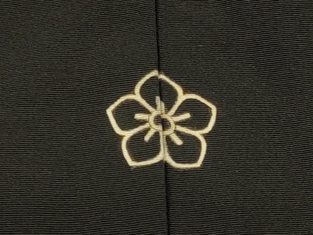 平和屋着物#羽織 寿光織 枝花文 黒地 金糸 正絹 逸品 CABL2922in
