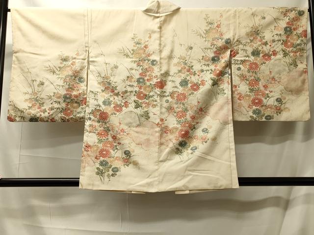 平和屋着物#羽織 寿光織 雲重ね草花文 金糸 正絹 逸品 CABL2926in