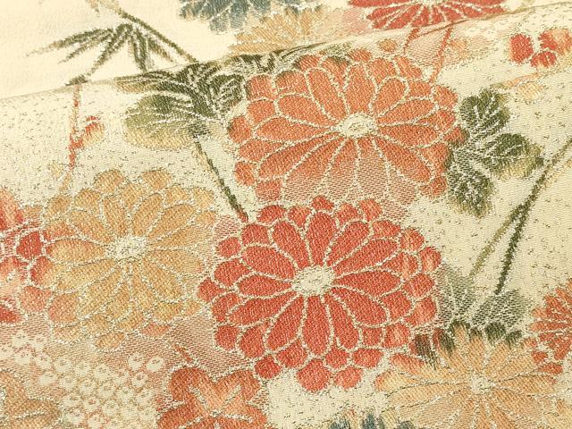 平和屋着物#羽織 寿光織 雲重ね草花文 金糸 正絹 逸品 CABL2926in