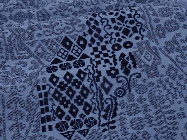 平和屋着物#道行コート 輪奈ビロード 洋花文 ロング丈 正絹 逸品 CABL2938in