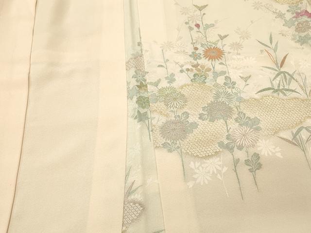 平和屋着物#羽織 寿光織 雲取り草花文 暈し染め 金糸 正絹 逸品 CABL2946in