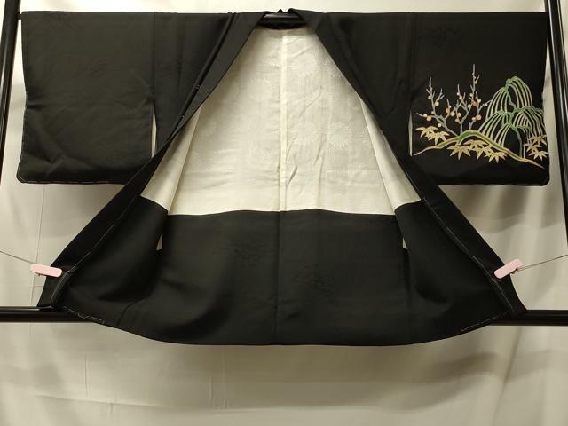 平和屋着物#羽織 立波風景文 黒地 金彩 正絹 逸品 未使用 CABL2958in