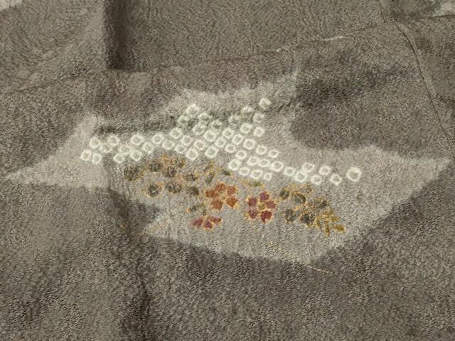 平和屋着物#道行コート 絞り 霞草花文 金彩 ロング丈 正絹 逸品 CABL2965in
