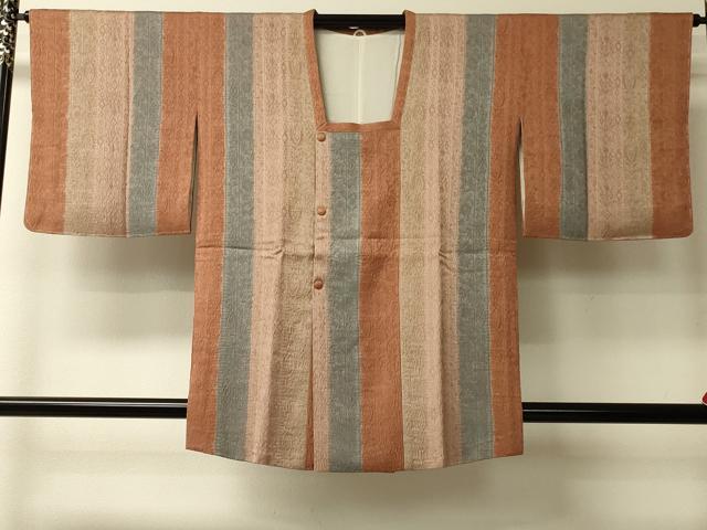 平和屋着物#道行コート 花唐草間道 正絹 逸品 未使用 CABL2973in