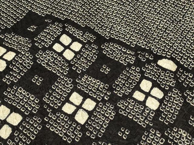 平和屋着物#羽織 総絞り 幾何学文様 黒地 正絹 逸品 CABL2980in