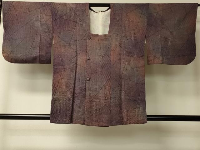 平和屋着物#道行コート 幾何学文様 暈し染め 正絹 逸品 CABL2992in