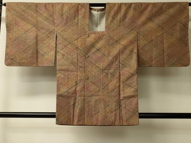 平和屋着物#道行コート 組み織 菱文 正絹 逸品 未使用 CABL2997in