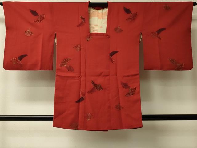 平和屋着物#道行コート 地紋起こし 舞花文 金彩 正絹 逸品 CABL3010in