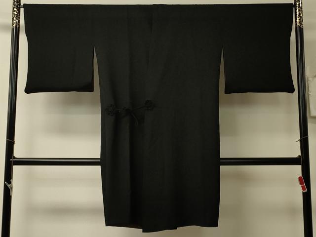 平和屋着物#道中着 リバーシブル 横段霞文 暈し染め 黒地 ロング丈 正絹 逸品 CABL3014in