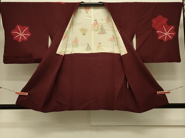 平和屋着物#道行コート 絞り 舞楓文 正絹 逸品 CABL3019in
