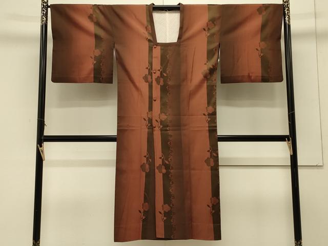 平和屋着物#道行コート 雨コート 単衣 枝花間道 ロング丈 正絹 逸品 CABL3020in
