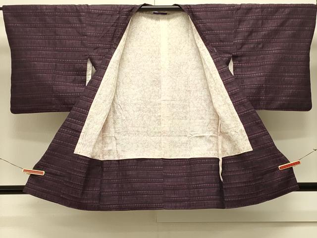 平和屋着物#道行コート 横段文 小田急百貨店扱い 正絹 逸品 CABL3021in