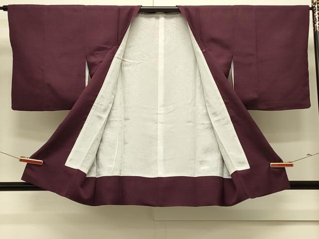 平和屋着物#道行コート 色無地 流水地紋 似せ紫色 正絹 逸品 CABL3023in
