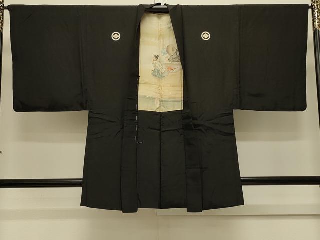 平和屋着物#男性 羽織 黒紋付き 正絹 逸品 CABL3028in