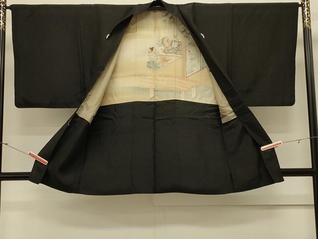 平和屋着物#男性 羽織 黒紋付き 正絹 逸品 CABL3028in