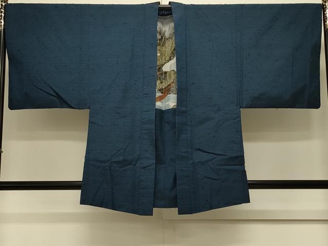 平和屋着物#男性 羽織 ひげ紬 霞文 羽裏:龍 正絹 逸品 CABL3030in