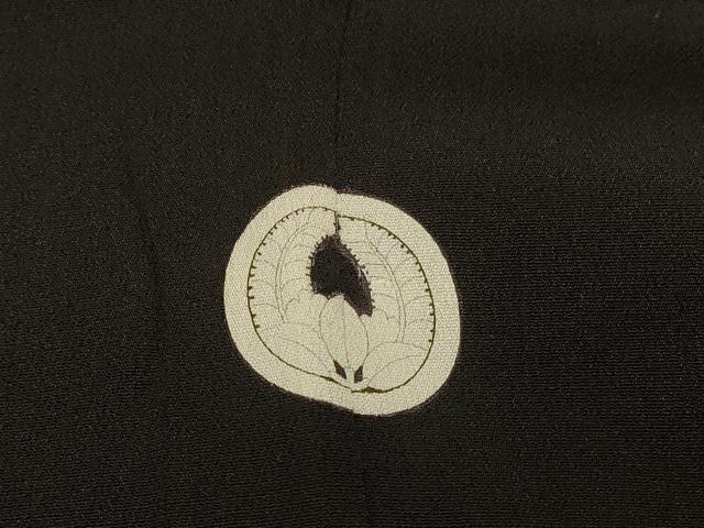平和屋着物#長羽織 黒地 正絹 逸品 CABL3032in