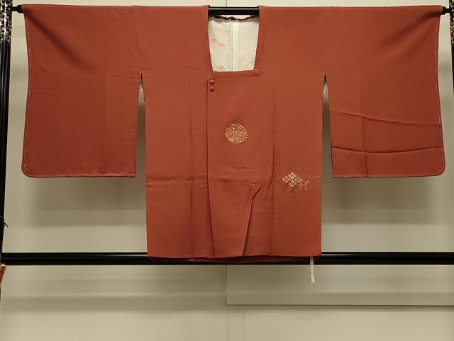 平和屋着物#道行コート 刺繍 菱花鳥丸文 金彩 正絹 逸品 未使用 CABL3037in