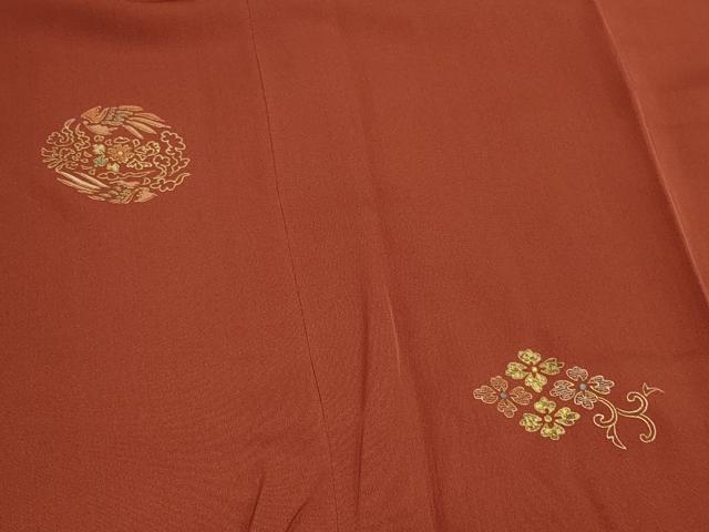 平和屋着物#道行コート 刺繍 菱花鳥丸文 金彩 正絹 逸品 未使用 CABL3037in