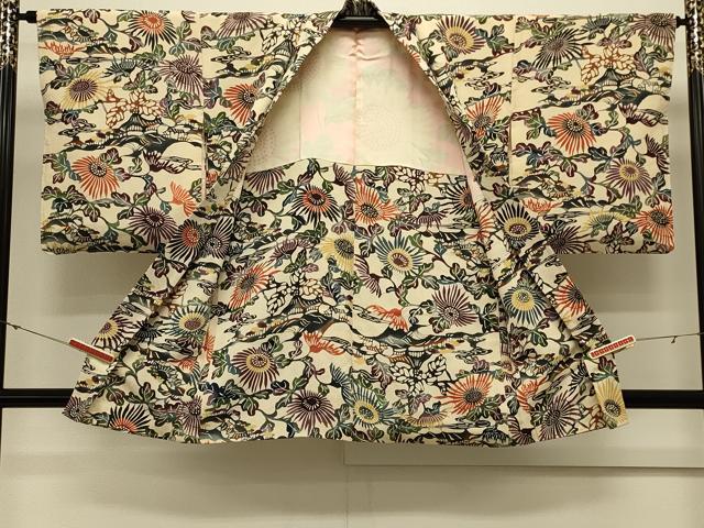 平和屋着物#羽織 型染め 風景草花文 正絹 逸品 CABL3045in
