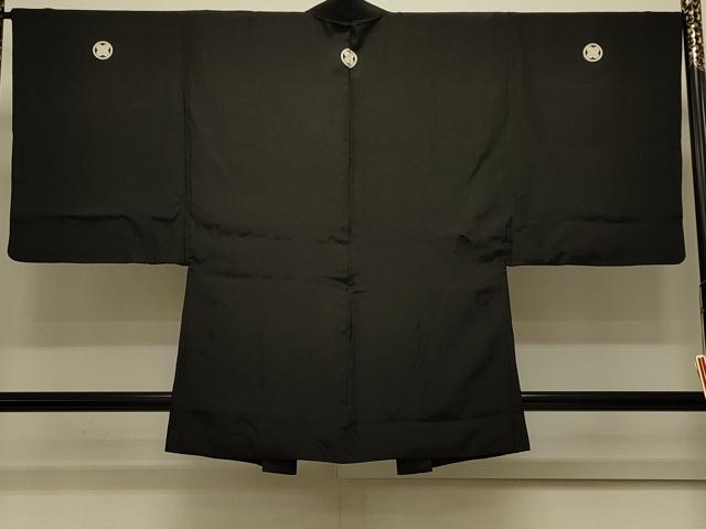 平和屋着物#男性 羽織 黒紋付き 正絹 逸品 CABL3051in