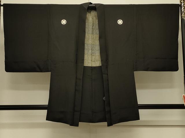 平和屋着物#男性 羽織 黒紋付き 正絹 逸品 CABL3051in