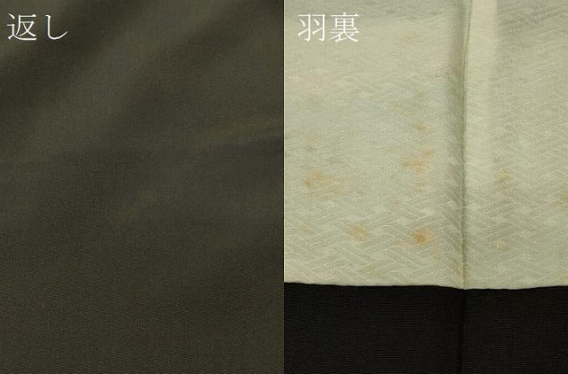 平和屋着物#羽織 葡萄蔦の葉文 黒地 正絹 逸品 CABL3065in