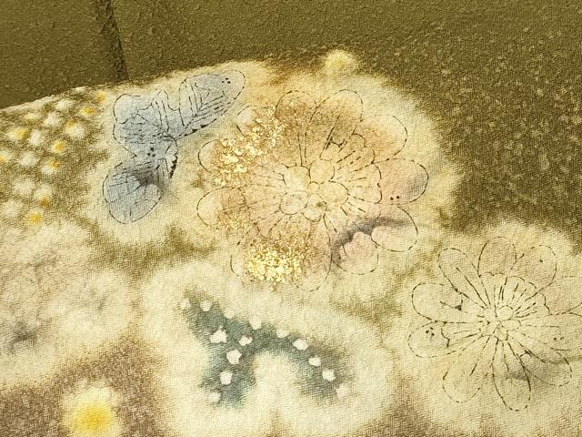 平和屋着物#道行コート 絞り 辻が花 金銀彩 正絹 逸品 未使用 CABL3068in