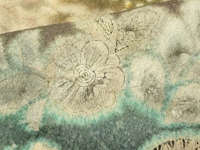 平和屋着物#道行コート 絞り 辻が花 金銀彩 正絹 逸品 未使用 CABL3068in