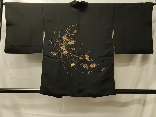 平和屋着物#羽織 舞桜文 乱菊 黒地 金彩 正絹 逸品 CABL3075in