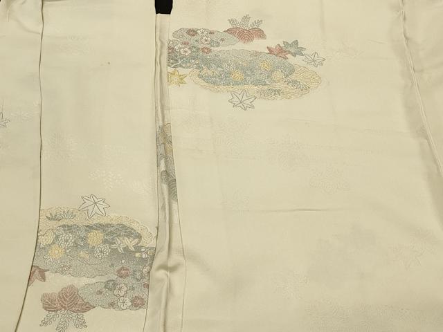 平和屋着物#羽織 寿光織 雲取り草花文 金糸 正絹 逸品 CABL3076in