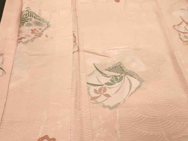 平和屋着物#長羽織 寿光織 流水花文 銀糸 正絹 逸品 CABL3081in